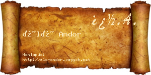 Élő Andor névjegykártya