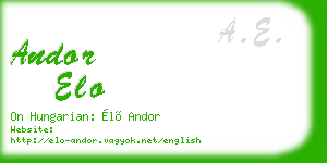 andor elo business card